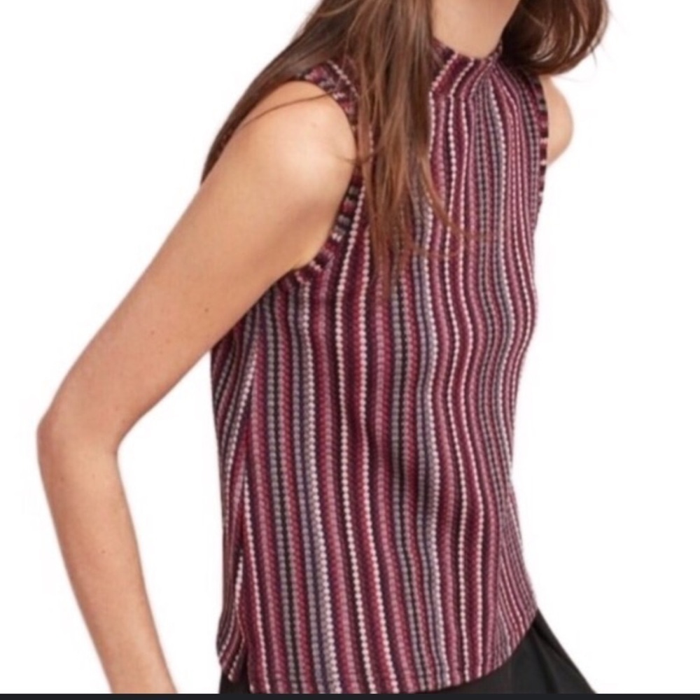 Postmark (Anthropologie) | Striped Knit Mock Neck Tank